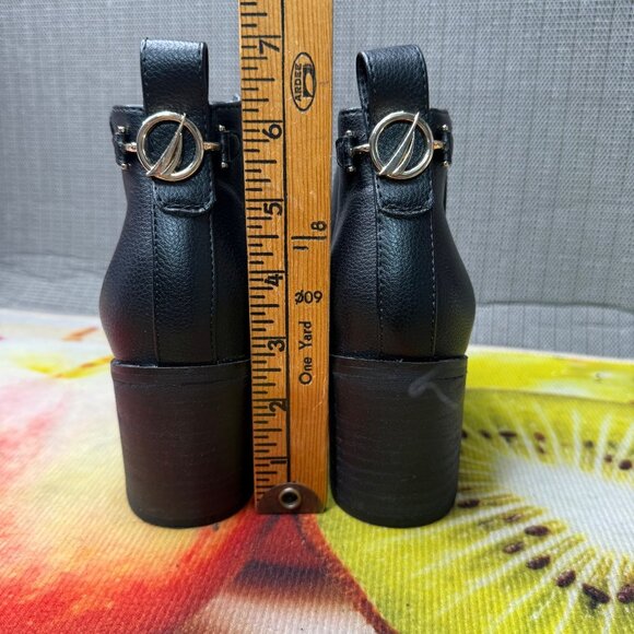 Nautica Womens Size 8 Black Luayan Block Heel Ankle Boots Zip & Buckle Detail - Picture 3 of 7